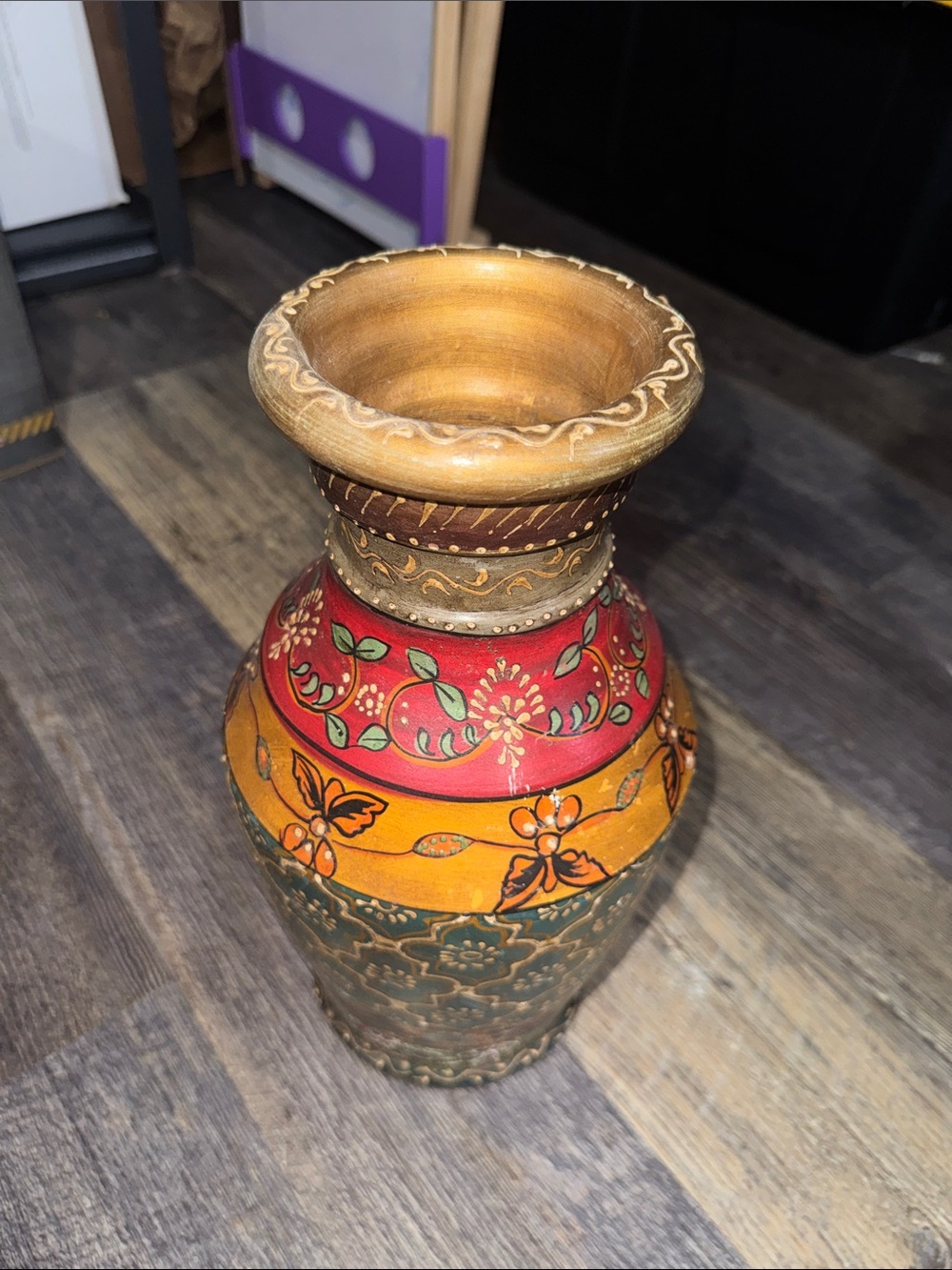 Hand-Painted Multicolor Decorative Vase - Home Accents - Picture 2 of 6